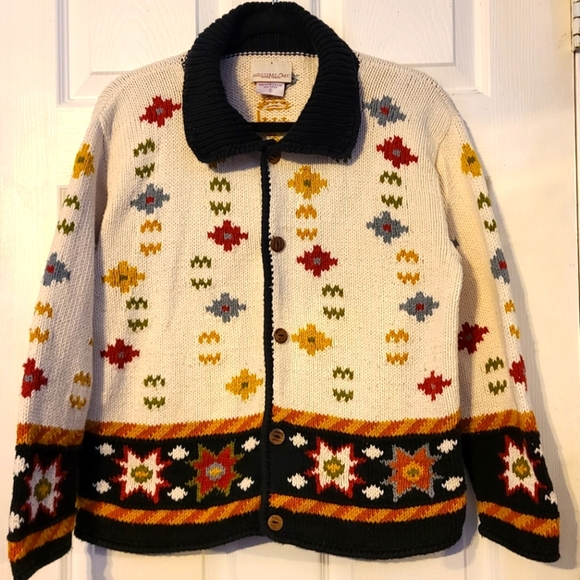 MONTEREY BAY HANDKNIT SWEATER SZ S CARDIGAN COTTON - Picture 1 of 8
